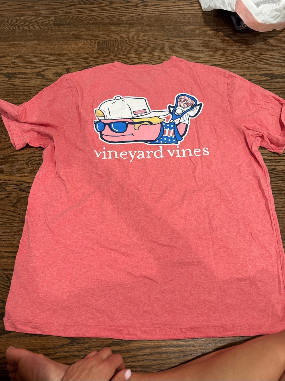Vineyard Vines Coral Graphic Whale Tee